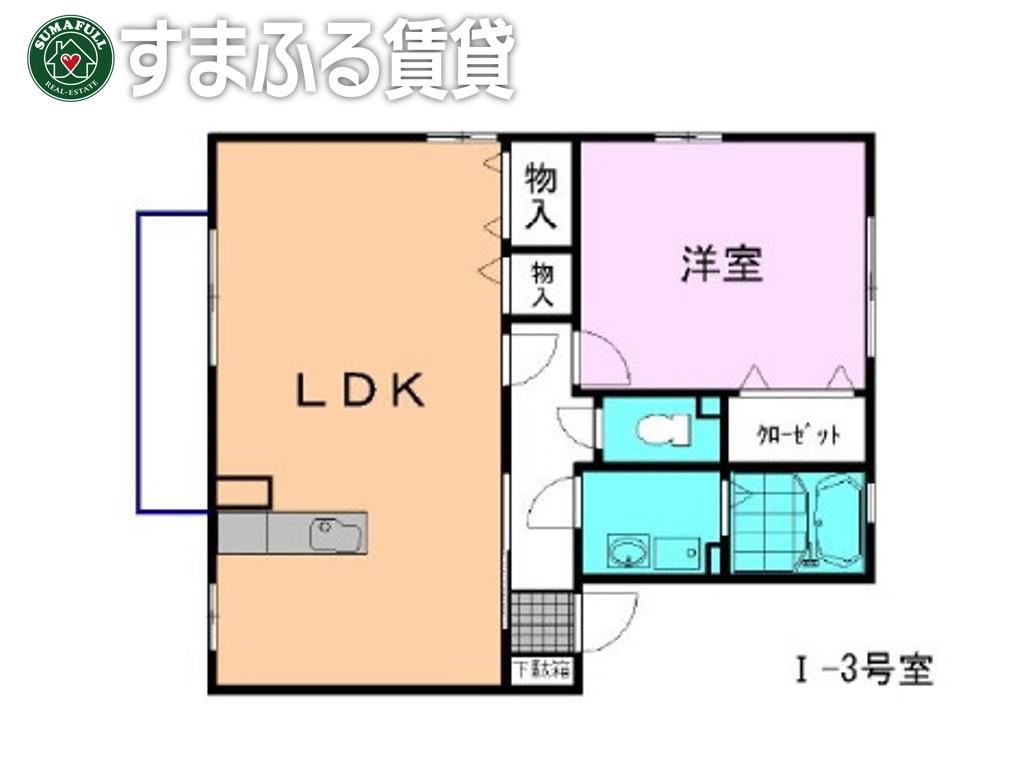 ボヌールI(1LDK/2階)の間取り写真