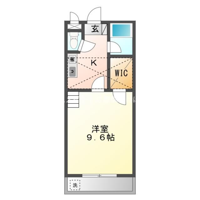 セザンヌ野依2(1K/1階)の間取り写真