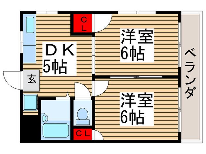 第2ホワイトハイツ(2DK/3階)の間取り写真