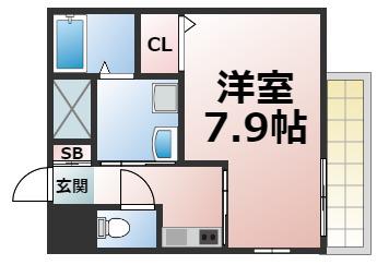 ラシーヌ天王寺(1K/8階)の間取り写真