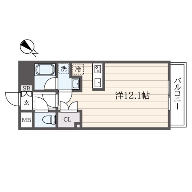 L-FLAT 横浜大通公園(ワンルーム/6階)の間取り写真