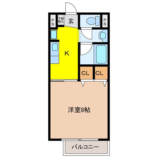 SURPLUS ISKY HILLS(1K/2階)の間取り写真