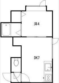 フローレス円山(1DK/2階)の間取り写真