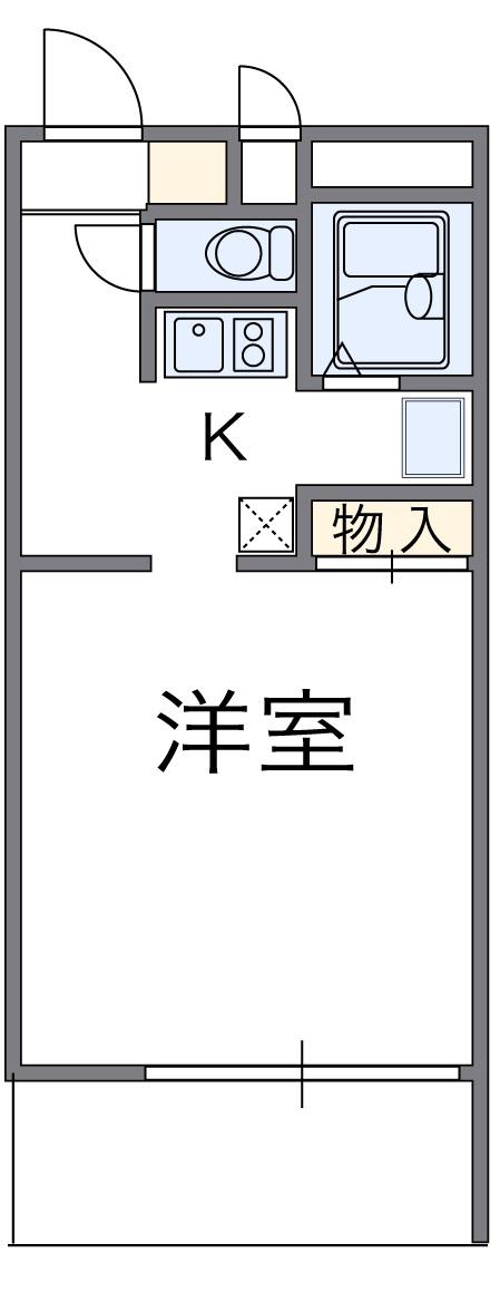 レオパレスPEALSQUARE(1K/3階)の間取り写真