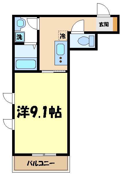 シェリール.K(1K/3階)の間取り写真