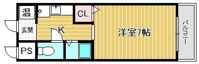 クラージュ21(1K/1階)の間取り写真