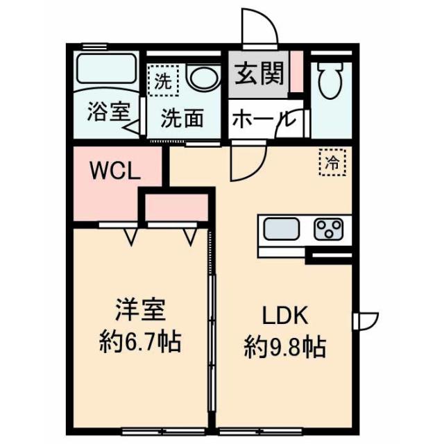 ルミエール ナイツ(1LDK/2階)の間取り写真