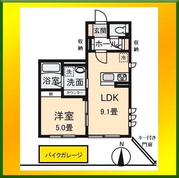 クレールムサシ(1LDK/1階)の間取り写真