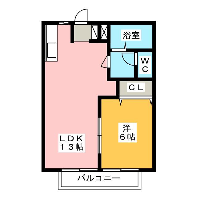 ドルフィンNO1(1LDK/1階)の間取り写真