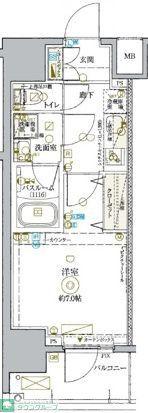 KDXレジデンス池袋ウエスト(1K/7階)の間取り写真
