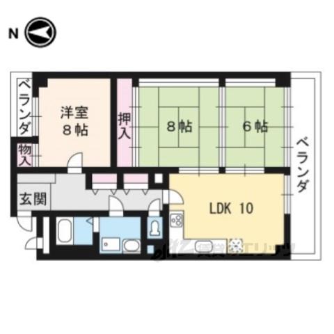 プラザ晴明館(3LDK/5階)の間取り写真