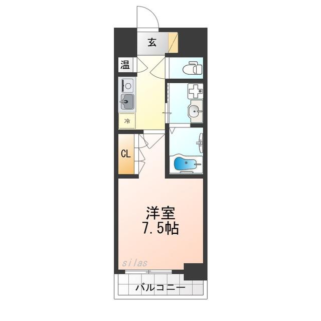 エステムヒルズ新大阪(1K/6階)の間取り写真