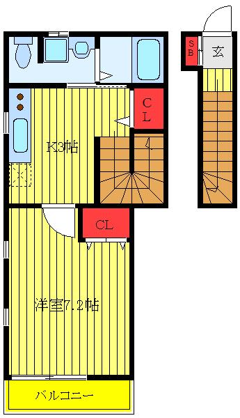 MS TERRACE(1K/2階)の間取り写真