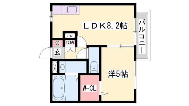 アーバンプラザI(1DK/1階)の間取り写真