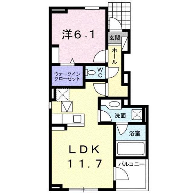 ビクトルII(1LDK/1階)の間取り写真