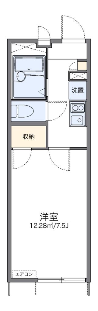 レオパレスプリムローズ(1K/1階)の間取り写真