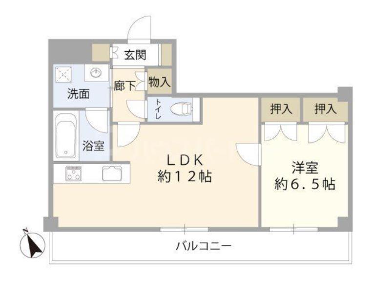 岩城ハイム日暮里(1LDK/3階)の間取り写真
