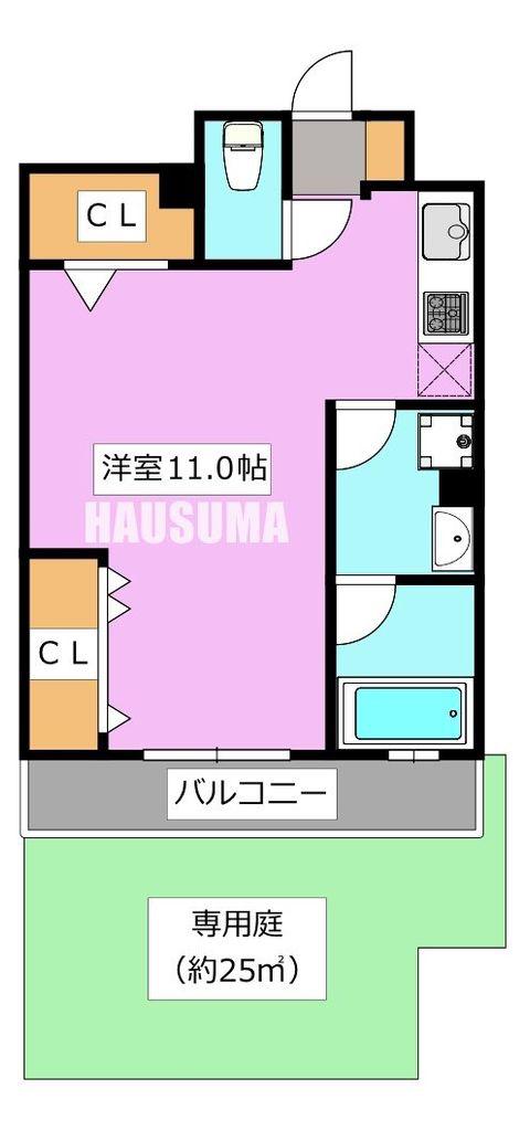 エクセルシオール高田馬場(ワンルーム/1階)の間取り写真
