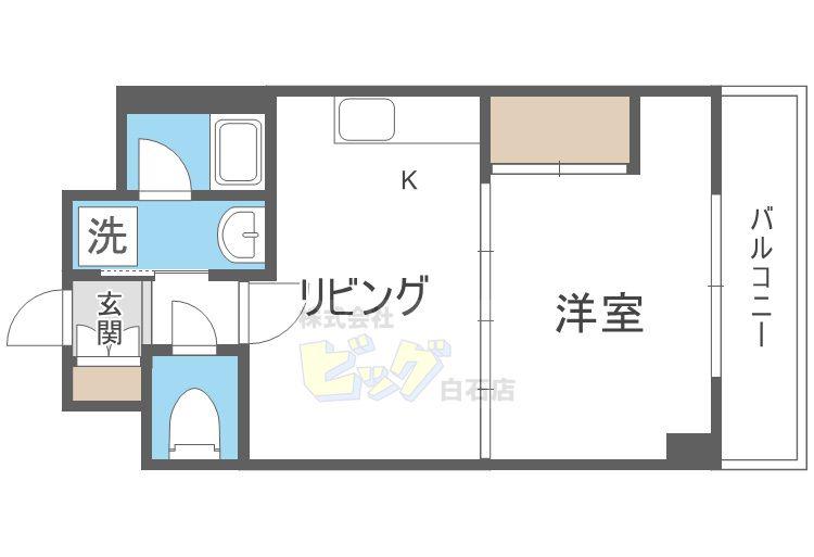 クリスタルコート(1LDK/4階)の間取り写真