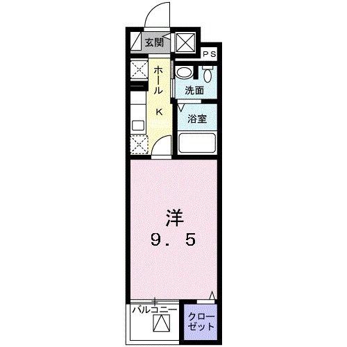 オンフォレストシノノメ(1K/3階)の間取り写真