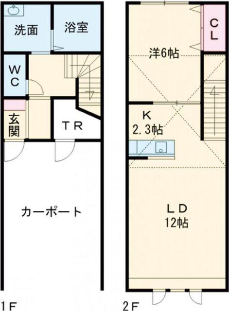 グロワール(1LDK/1階)の間取り写真