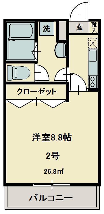 志幸37サントワ(1K/1階)の間取り写真