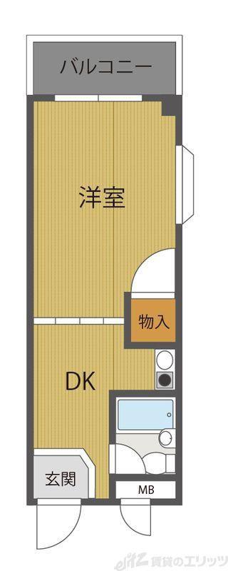 シルクハイム(1DK/1階)の間取り写真