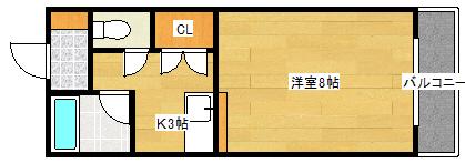 ARCナカシマ壱番館(1K/3階)の間取り写真