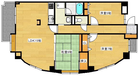 シーブリーズ東原弐番館(3LDK/4階)の間取り写真