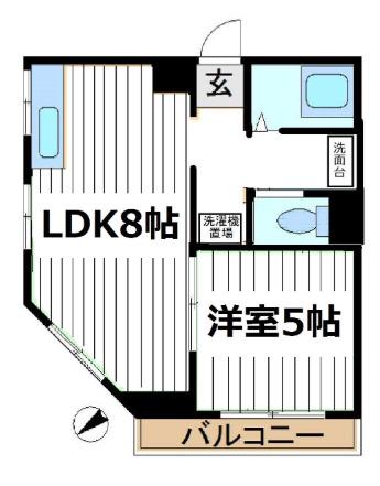 アウルズハウス(1LDK/2階)の間取り写真