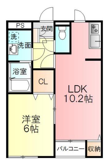 メゾンドゥ・レーヴありさ(1LDK/1階)の間取り写真