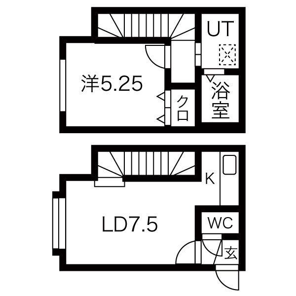 FOYER(1DK/2階)の間取り写真