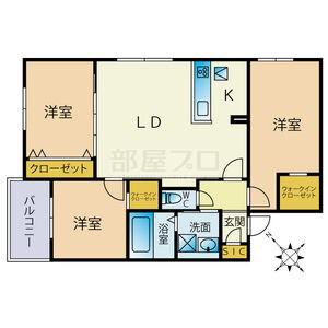PORTE-BONHEURII(3LDK/3階)の間取り写真