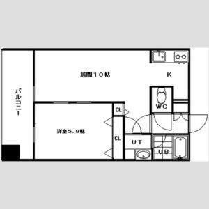 グランカーサ南13条(1LDK/4階)の間取り写真