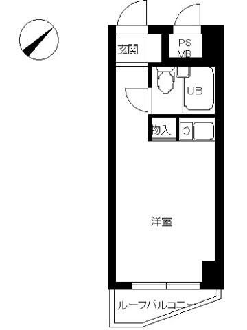 スカイコート横浜日ノ出町(ワンルーム/3階)の間取り写真