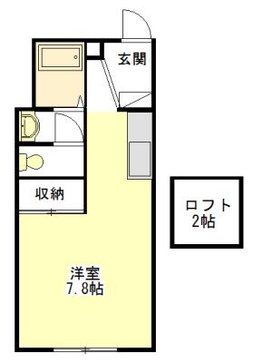 ハイツ椋本(ワンルーム/2階)の間取り写真