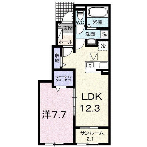 ヴィラ ノーチェ(1LDK/1階)の間取り写真
