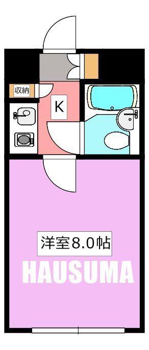 グランハイツ1(ワンルーム/1階)の間取り写真