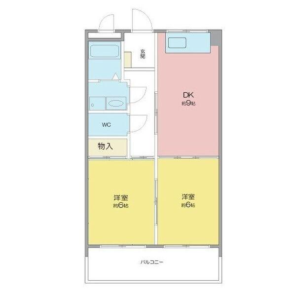 サンメゾン平針(2DK/7階)の間取り写真