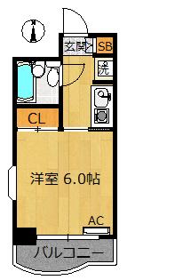 ベルシェ船橋ラマージュ(ワンルーム/5階)の間取り写真
