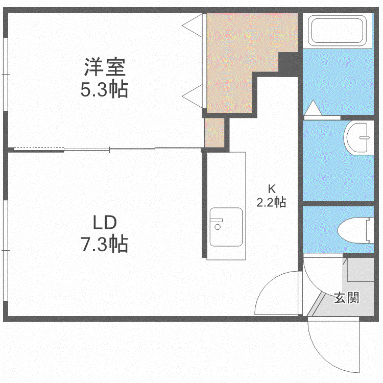 FLOS PROVA HIRAGISHI(1LDK/4階)の間取り写真