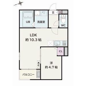 JACK ICHIBANI(1LDK/3階)の間取り写真