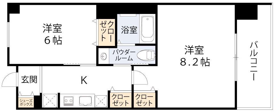 エステムプラザ梅田・中崎町IIIツインマークスサウスレジデンス(2K/4階)の間取り写真