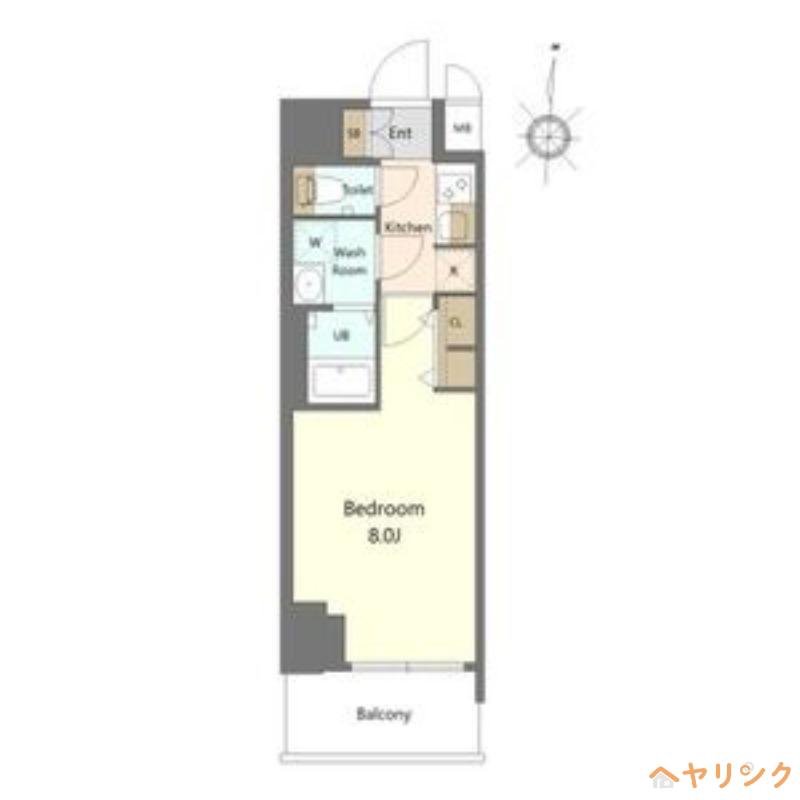 S-RESIDENCE高岳BRESA(1K/15階)の間取り写真