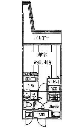 レジディア天神橋(1K/3階)の間取り写真