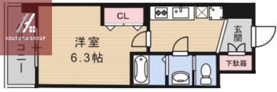 LUXE緑橋(1K/6階)の間取り写真