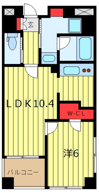 フレンシア田端南(1LDK/2階)の間取り写真
