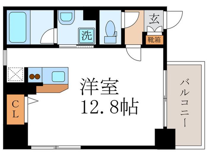 グラティア御所東(ワンルーム/4階)の間取り写真