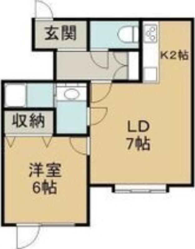 ベラカーサ新発寒(1LDK/2階)の間取り写真