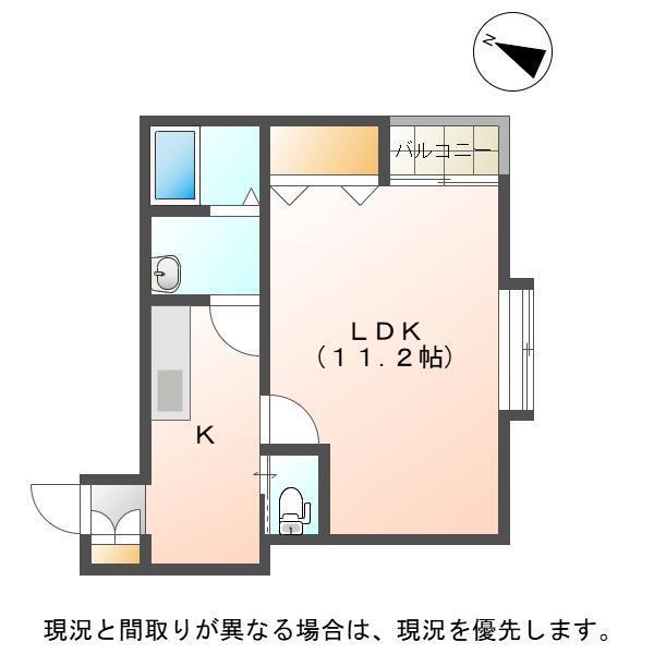 BUENA関屋堀割(1K/2階)の間取り写真